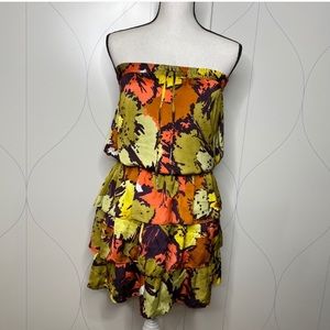 Outback Red Strapless Ruffle Dress Small